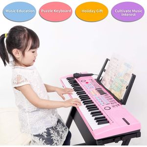 Tastiera Musicale Digitale Portatile a 61 Tasti per Principianti, Strumento Musicale Educativo per Bambini con Microfono - Product Image 2