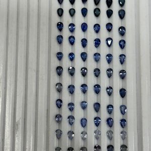 พลอยไพลินสีน้ำเงินธรรมชาติทรงลูกแพร์ 6x4 มม. เกรด AAAA พลอยหลวม ไลท์ทูดาร์คเชดด์ เหมาะสำหรับทำสร้อยคอและกำไลข้อมือ ผ่านการอบความร้อนจากศรีลังกา - Product Image 6