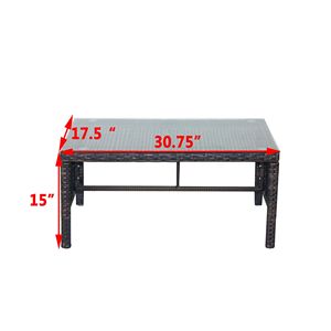 Outdoor Patio Furniture <b>Clear</b> Tempered Glass Coffee <b>Table</b> Single Piece Set - Product Image 2
