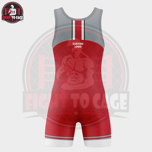 Traje de Lucha Libre Profesional al por Mayor, Ropa Deportiva de Artes Marciales de Spandex y Poliéster Estampado con Cuello Redondo - Product Image 5