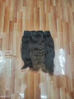 Rambut Manusia Asli India Selatan Remy Mentah Grosir 22 Inch, Bundel Rambut Alami Single Weft Bebas Kusut