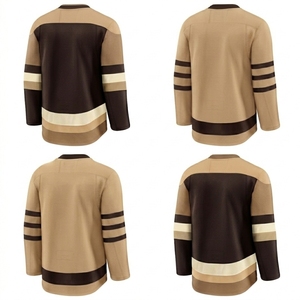 Maillot de hockey sur glace personnalisé de haute qualité, entièrement brodé, respirant, anti-humidité, en polyester, uniforme d'entraînement d'équipe unisexe, OEM OD - Product Image 6
