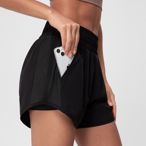 Shorts Deportivos de Cintura Alta para Mujer, 2 en 1, para Gimnasio, Fitness, Running, Yoga, con Pierna Ancha, Spandex, Elásticos en 4 Direcciones - Product Image 3