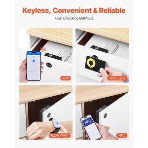 Blocco elettronico intelligente 4-in-1 con blocco gestito per APP nascosto facile da installare per vari armadi in legno 3 * accumulatore AAA - Product Image 2