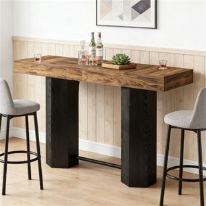 โต๊ะบาร์ไม้ลายอินดัสเทรียล โต๊ะเคาน์เตอร์บาร์ โต๊ะรับประทานอาหาร เฟอร์นิเจอร์ดีไซน์ไม่ซ้ำใคร - Product Image 2