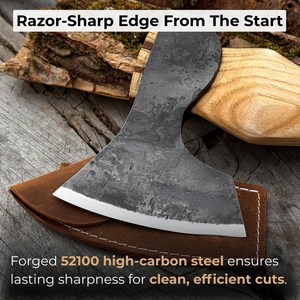 Hacha pequeña para tallar, forjada a mano en acero al carbono 52100, herramienta para trabajar la madera, hacha para cortar - Product Image 3