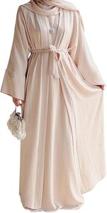 Latest Silk Anti-Wrinkle Abaya Long Muslim Dress Burka Casual Women Traditional <b>Islamic</b> <b>Clothing</b> Dubai Middle East Abayas - Product Image 4