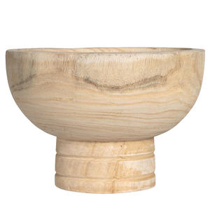 Wholesale Brownwood Handicrafts Mango Wood Pedestal Bowl Eco-Friendly Custom Logo Handmade Rustic <b>Party</b> Dinnerware for <b>Kids</b> - Product Image 5