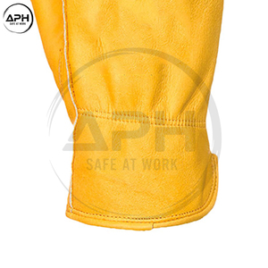 Dernier modèle de gants de conduite en cuir grainé pour homme, paume souple, poignet élastique, ajustement flexible, pour le travail, vente en gros - Product Image 6