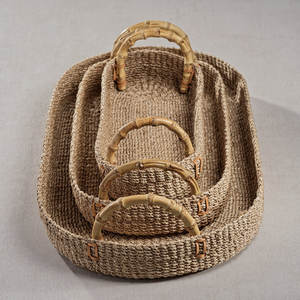 ถาดเสิร์ฟแบบสานทำจากไม้ไผ่ถาดตกแต่งบ้าน - Product Image 3