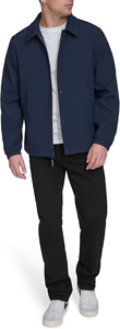 Men's Navy Blue Windproof <b>Coach</b> Jacket With Zipper Closure And Turn-down Collar Casual Outerwear For Autumn - Product Image 3