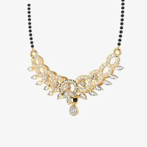 Collar de diamantes ecológico de oro de 14k para novias, mangalsutra para uso diario, joyería fina, mangalsutra de diamantes premium para venta al por mayor. - Product Image 2