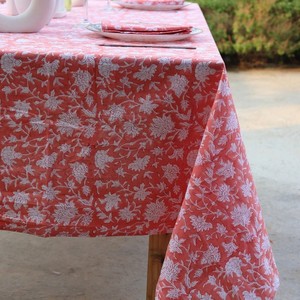 Mantel Rectangular de Algodón con Estampado Floral Hecho a Mano en India, Venta al por Mayor, para Decoración de Mesa, Regalo de Inauguración de Casa - Product Image 4