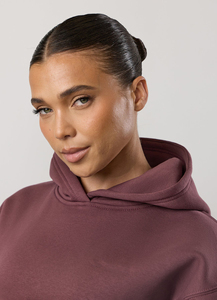 Conjunto de chándal de forro polar transpirable de 2 piezas para mujer, de longitud completa, personalizado, color uva, casual, liso, 365, de ajuste regular, con sudadera con capucha y pantalones de chándal - Product Image 3