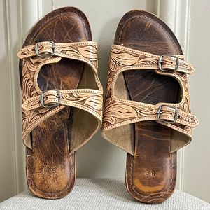 Sandalias de Punta Abierta para Mujer, Chanclas Planas de Cuero Auténtico, Estilo Occidental, Estilo Informal, Hecho a Mano - Product Image 4