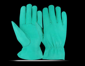 High Quality Yellow Cowhide Leather <b>Driver</b> Safety <b>Gloves</b> with Elastic Wrist for Construction and General Work <b>Gloves</b> - Product Image 4