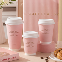 Gobelets en papier à paroi simple et double, écologiques, imprimés avec logo personnalisé, couleur rose doré, pour boissons chaudes