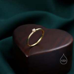 Anillo de Perlas de Agua Dulce Auténticas en Plata de Ley, Anillo de Perlas Pequeñas Naturales en Plata de Ley Recubierta de Oro, Anillo de Perlas Reales - Product Image 4