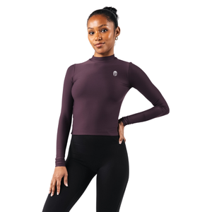 Camiseta de Manga Larga con Cuello Alto de Doble Capa para Mujer, Ajuste Elástico, Tela Suave, Ropa Deportiva para Uso Diario, Ropa de Gimnasio - Product Image 2