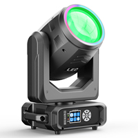 Projecteur LED à tête mobile 200W, 18 prismes, effets arc-en-ciel, avec anneau LED pour DJ, discothèque, fête, mariage