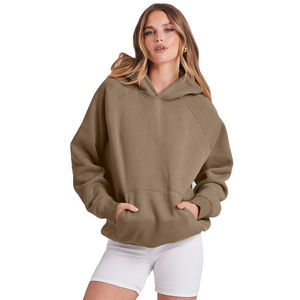 Sudadera con capucha personalizada para mujer, de algodón, estilo oversized, lavado ácido, con hombros caídos, cordones, bolsillos, estilo baggy, bordada. - Product Image 1