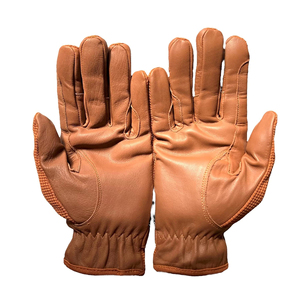 Gants d'équitation en cuir véritable pour homme 2026, couleur unie, fermeture à boucle, utilisation extérieure équestre - Product Image 1