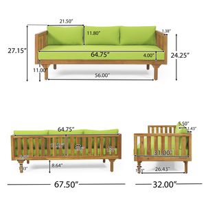 Claremont - Conjunto de Muebles de Jardín y Patio con Diván de 3 Plazas y Mesa de Madera de Acacia - Product Image 6