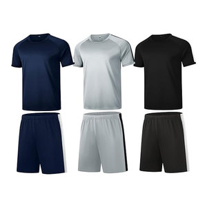Conjuntos Deportivos para Hombre, Camisetas de Manga Larga y Pantalones Cortos para Entrenamiento, Ropa Deportiva Transpirable de Secado Rápido para Gimnasio - Product Image 1