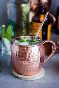 Copper cocktail cup set for stylish premium drink aesthetics hammered finish metal cups durable reusable premium bar <b>mugs</b> - Product Image 5