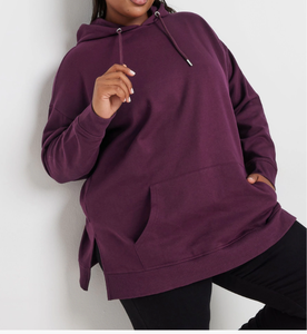 Sweat à capuche tendance grande taille avec blocs de couleur, confortable et élégant, coupe oversize pour femme, idéal pour un usage décontracté - Product Image 5
