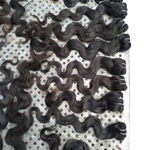 Extensiones de pelo humano ondulado natural, color natural, doble trama, máquina 100%, cabello Virgen del sur de la India, al por mayor - Product Image 5