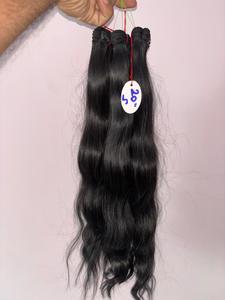 ผมแท้แบบอินเดีย Remy Hair แบบเส้นเดียว  แบบถักเดี่ยว สีดำธรรมชาติ  แบบลอนคลื่น  สำหรับต่อผม - Product Image 1