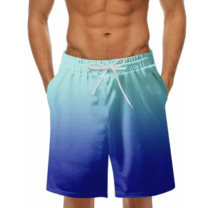 Short de bain dégradé pour homme avec poches, séchage rapide, taille à cordon, décontracté, longueur courte - Product Image 4