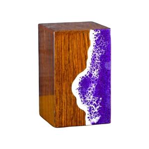 Handmade Wooden Cremation Urn Purple Resin Wave Memorial <b>Keepsake</b> Cremation urns For Human <b>Ashes</b> - Product Image 1