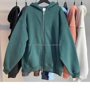 OEM al por mayor de invierno sudaderas con cremallera completa peso pesado de algodón polar de alta calidad personalizado impreso bordado con capucha DDP envío - Product Image 1