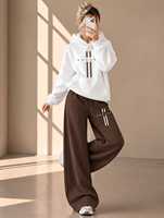 Ensemble survêtement décontracté en molleton deux pièces pour femme : sweat à capuche oversize uni et pantalon large – Vente en gros