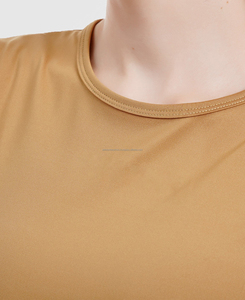 Débardeur court pour femme de qualité supérieure, personnalisable, respirant, séchage rapide, en tissu tricoté Spandex/Coton, écologique, devant - Product Image 5