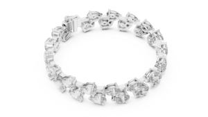 18K <b>Solid</b> White <b>Gold</b> Pear Shape Diamond Bracelet 26.52ct Genuine Diamond Luxury Statement Bracelet 20.35g Fine Jewelry Women - Product Image 2