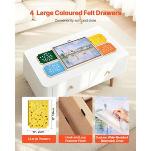 Tablero de Rompecabezas Giratorio Portátil de 1000 Piezas con 4 Cajones de Fieltro de Colores, Cubierta de 29x21, Mesa de Madera Ajustable, Accesorios para Rompecabezas - Product Image 4