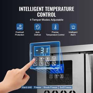 Congelatore rapido commerciale da 80 L/2,8 piedi cubi con 3 vassoi e 4 modalità di congelamento, attrezzatura di refrigerazione per cucina - Product Image 5