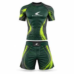 Ensemble Rash Guard MMA pour Hommes – Vente en Gros, Sublimation, Manches Longues, Extensible, Séchage Rapide, Sans Coutures, T-shirt et Short, Tenue de Combat MMA, OEM - Product Image 1