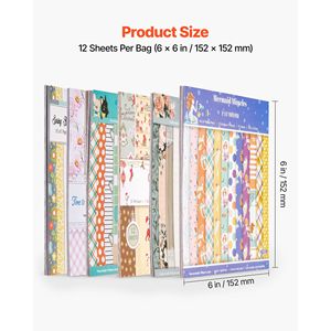 72 Hojas de Papel para Scrapbooking de 6x6 Pulgadas, Diseños con Patrones Vibrantes para Recortar y Grabar en Relieve - Product Image 3
