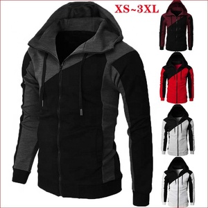 Wholesale Custom Men's Sports Hooded <b>Jacket</b> Plus Size XS <b>Fleece</b> Winter Warming with Zipper and Fashion Stitching OEM Supply - Product Image 1