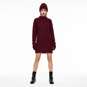 Women's Winter Knit Mini <b>Dress</b> Warm Casual Leisure OEM ODM Wholesale Factory <b>Custom</b> Logo Low MOQ - Product Image 2