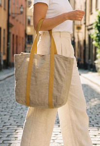<b>Canvas</b> Tote <b>Bag</b> with Open & Zipper Closure Embroidery Custom Logo <b>Large</b> Capacity Cotton Shopping Handbag for Daily Travel - Product Image 3