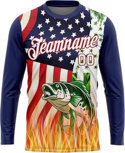 เสื้อตกปลาแขนยาวผู้ชาย UPF 50+ แห้งเร็ว ระบายอากาศ ป้องกันรังสียูวี เสื้อกีฬา ซับลิเมชั่นแบบกำหนดเอง น้ำหนักเบา - Product Image 1