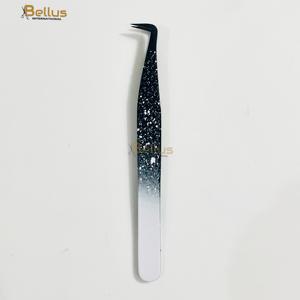 90 Degree Boot Volume Lash Tweezers Black Powder Coated Stainless Steel Precision Eyelash Extension <b>Tool</b> - Product Image 6