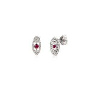 Pendientes de Plata de Ley 925 con Diseño de Ojo para Mujer, con Rubíes y Diamantes Genuinos, para Fiestas y Uso Diario, Joyería Fina, Accesorios al por Mayor - Product Image 5