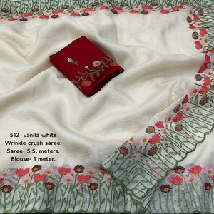 Belle béguin avec broderie et coupe Saree Femme Fabricant de mode de Surat au prix de gros - Product Image 2