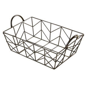 Black Color Metal <b>Wire</b> <b>Basket</b> <b>for</b> Kitchen & Living Room Tabletop Decoration Rectangular <b>Storage</b> <b>Basket</b> With Handles - Product Image 2